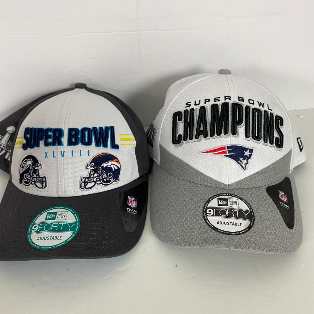 Lot of 2 New England Patriots Snapback Hat Super Bowl LIII XLVIII New Era 9Forty